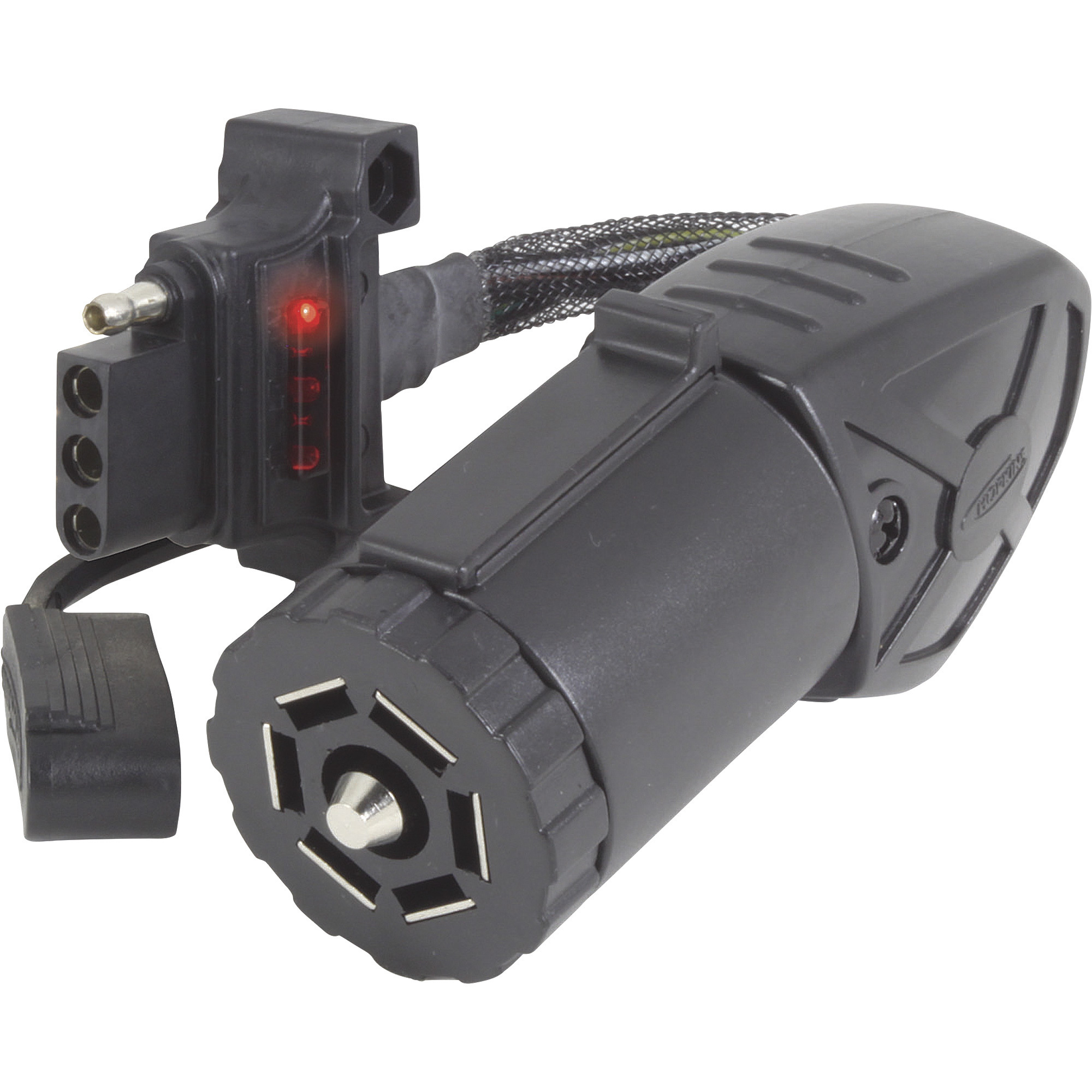 Hopkins Endurance Trailer Light Wiring Adapter With LED Test, 7 Blade to 4 Flat, Model# 47340